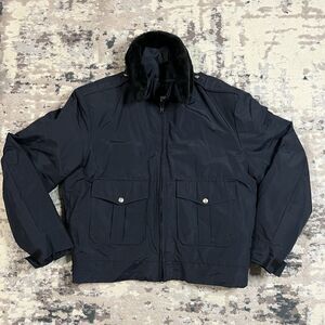 VINTAGE Elbeco Fire Department Military Bomber Jacket Navy Size Large Insulated